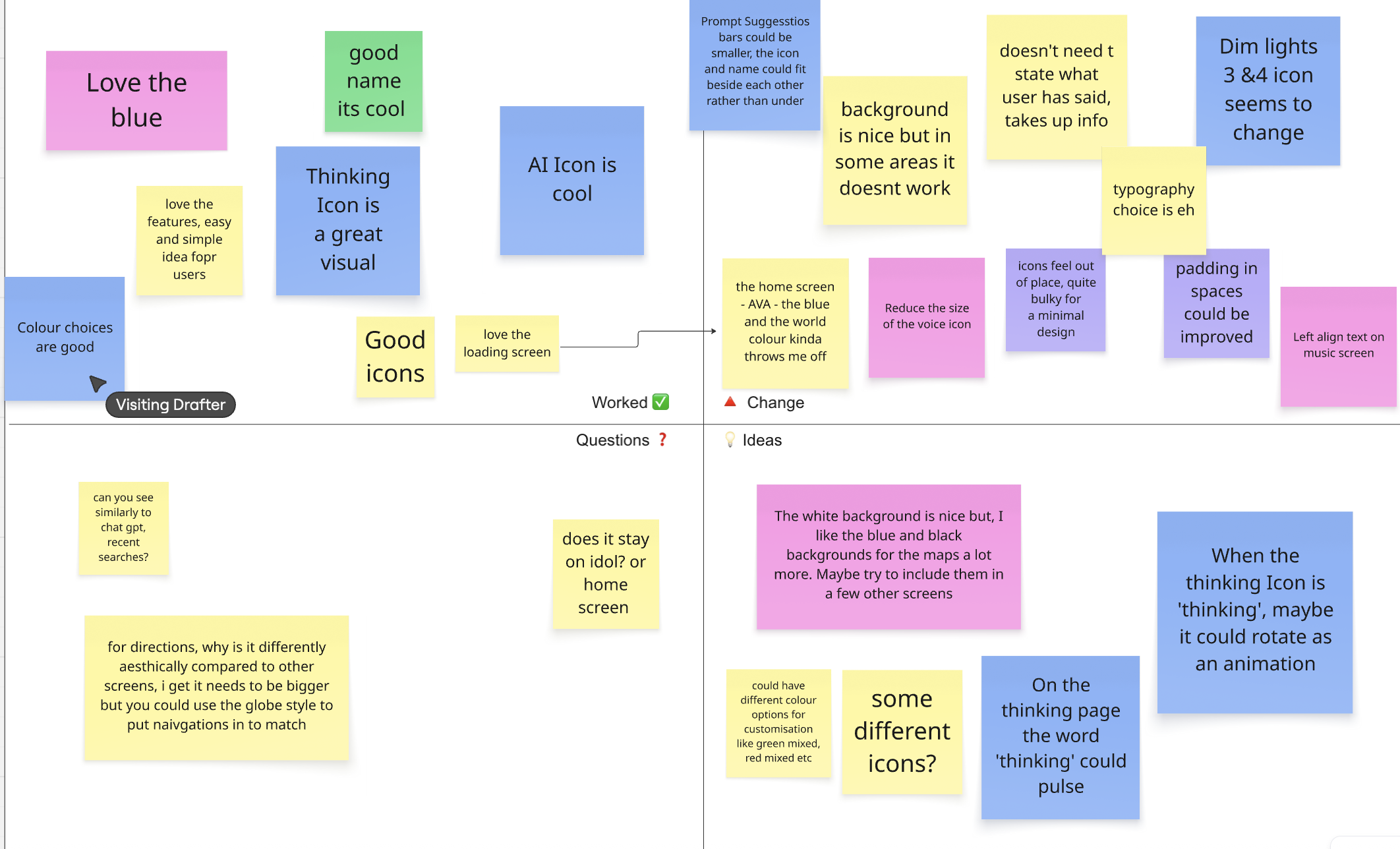 Feedback stage showing revised AVA smartwatch design screens