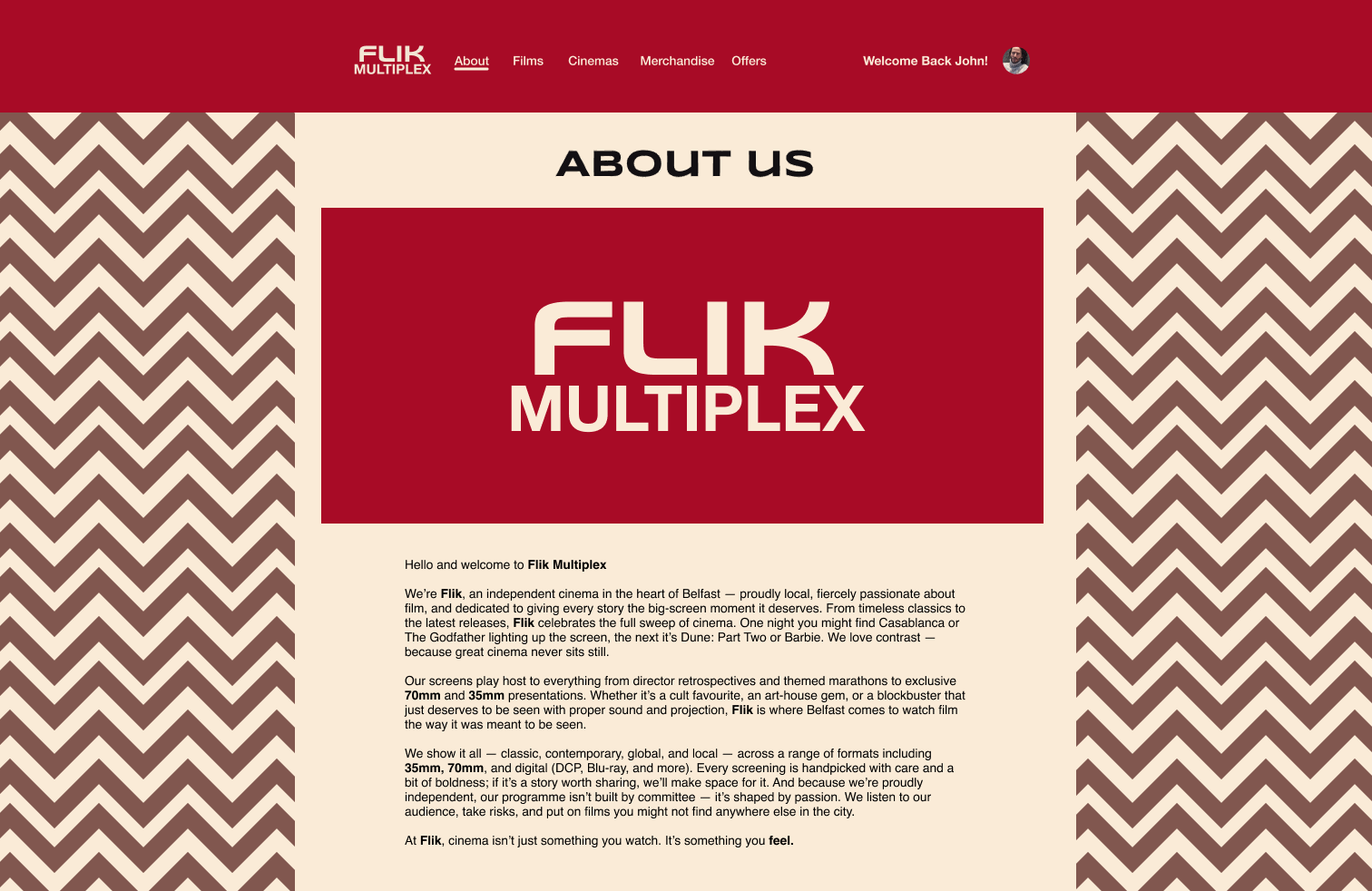 About us page for flik