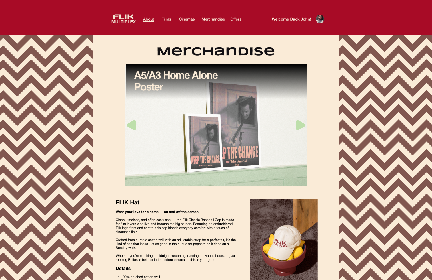 merchandising page