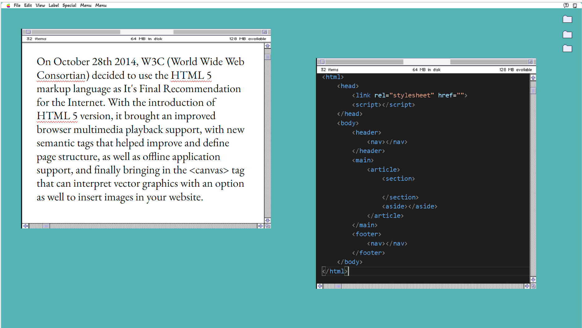 Final slide mockups in Mac OS style