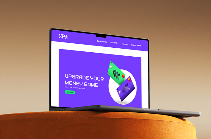 XP Bank website mockup